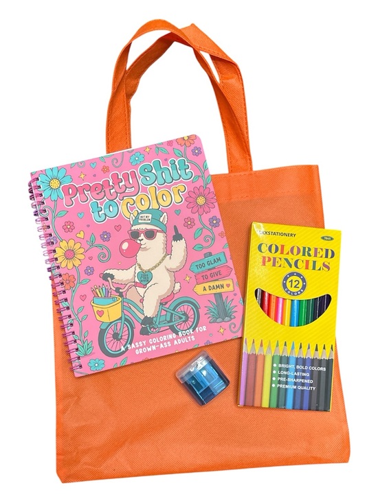 Other - ✔️PRETTY SH*T TO COLOR Adult Coloring Book and Pencils Bundle